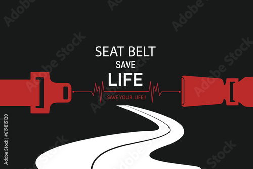 Fasten Your Seatbelt for a Safe and Secure Ride. Car Transportation Art for Safety & Style. vector design photo