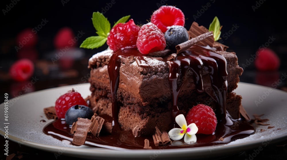 chocolate cake with berries chocolate cake with berries
