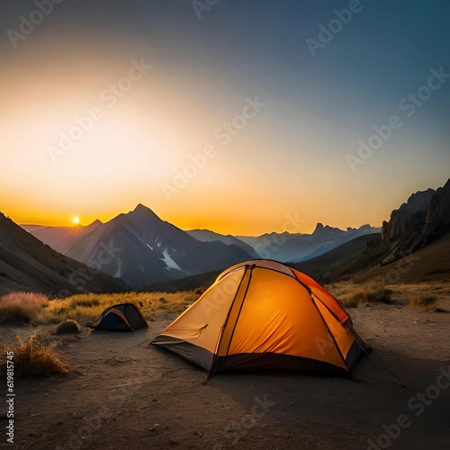 Serenade of Solitude  Experience the Enchanting Romance of a Mountain Sunset Camping Retreat 