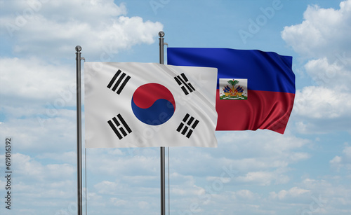 Haiti and South Korea flag