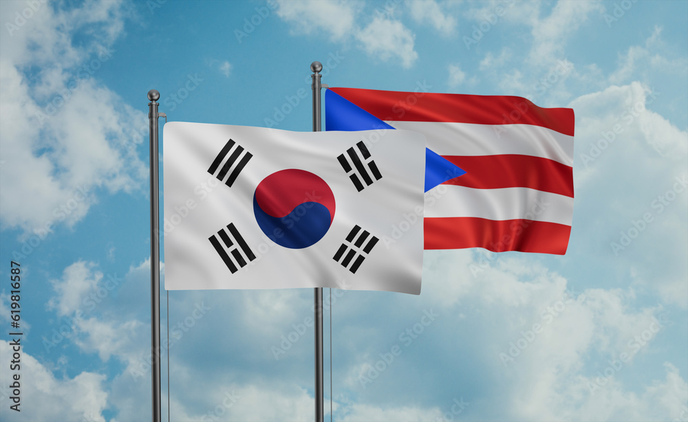 Puerto Rico and South Korea flag