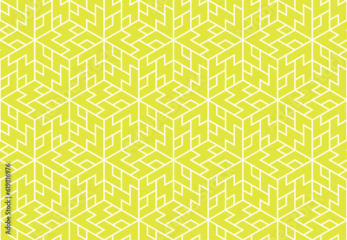The geometric pattern with lines. Seamless vector background. White and yellow texture. Graphic modern pattern. Simple lattice graphic design