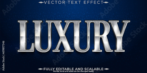 Editable text effect, luxury silver text style