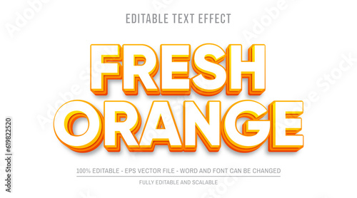 Editable text effect fresh orange