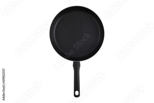 Frying pan on a white background. Frying pan close-up on a white background.