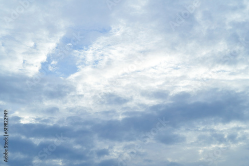 Blue sky white clouds and Beautiful puffy fluffy cumulus cloud, cloudscape background.