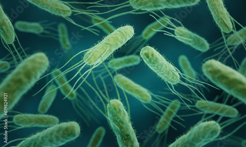 3d illustration of Salmonella bacteria photo