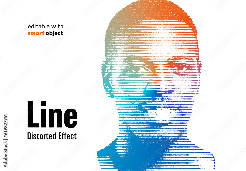 Line Distortion Effect Stock Template Adobe Stock