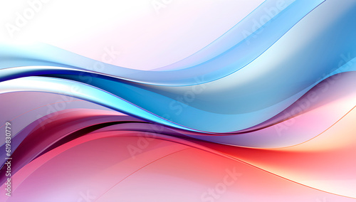 Abstract 3d colorful gradient waves background illustration. Minimalist beautiful wavy lines and glowing shapes wave background.