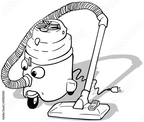 Drawing of a Vacuum Cleaner with a Funny Face