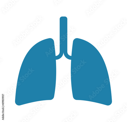 Blue silhouette of human raspiratory system
