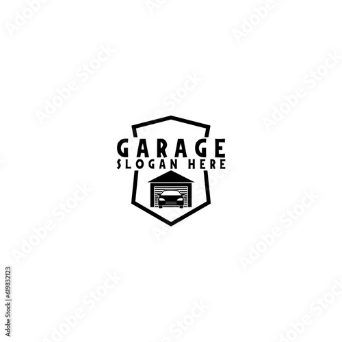 Garage door Logo template isolated on white background