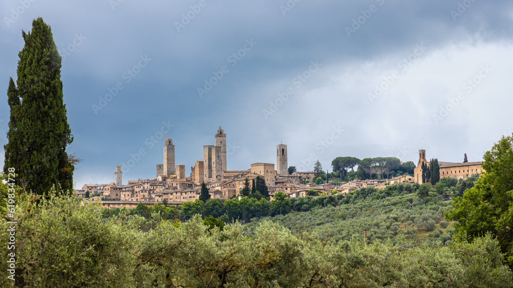 Panoramic view of San Gimignano, an ancient town in Tuscany, Italy