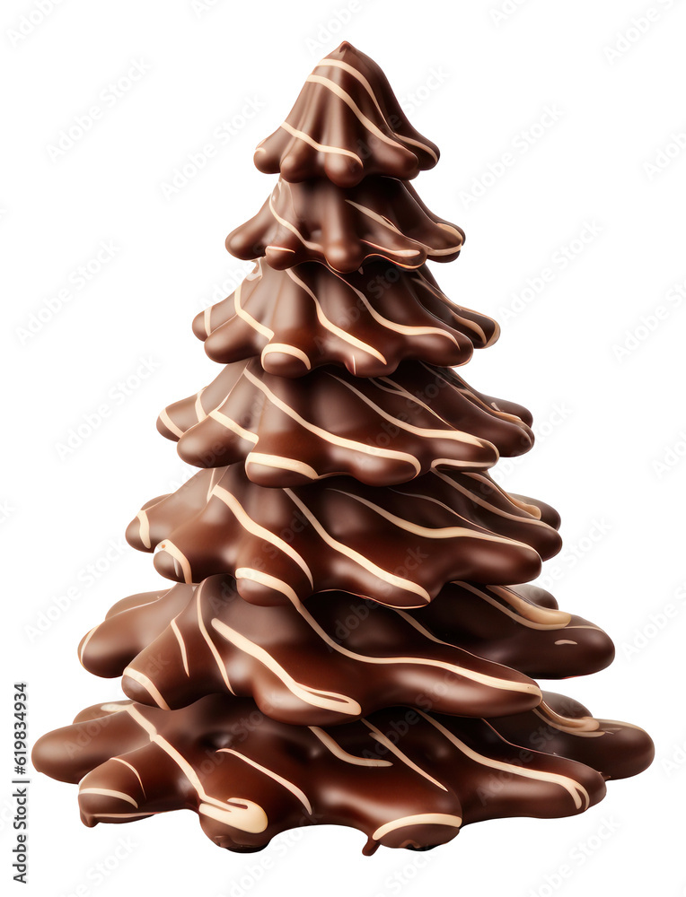 Chocolate Christmas tree illustration isolated. Chocolate Christmas tree illustration isolated.