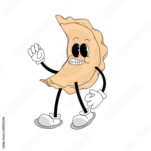 cartoon dumpling with character for your desing