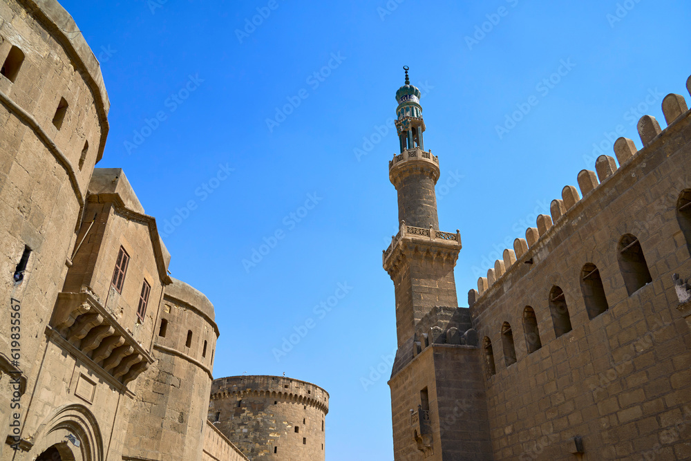 Minaret near the Great Mosque of Muhammad Ali Pasha, Cairo, Egypt