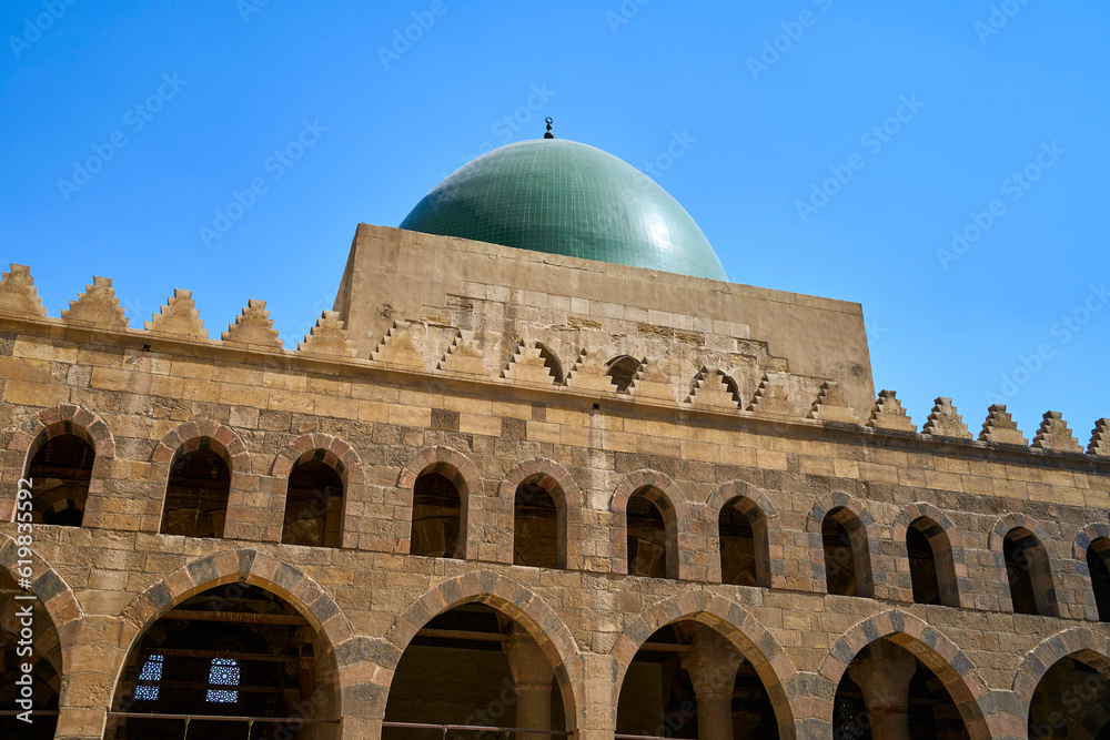 Green dome at the Great Mosque of Muhammad Ali Pasha, Cairo, Egypt