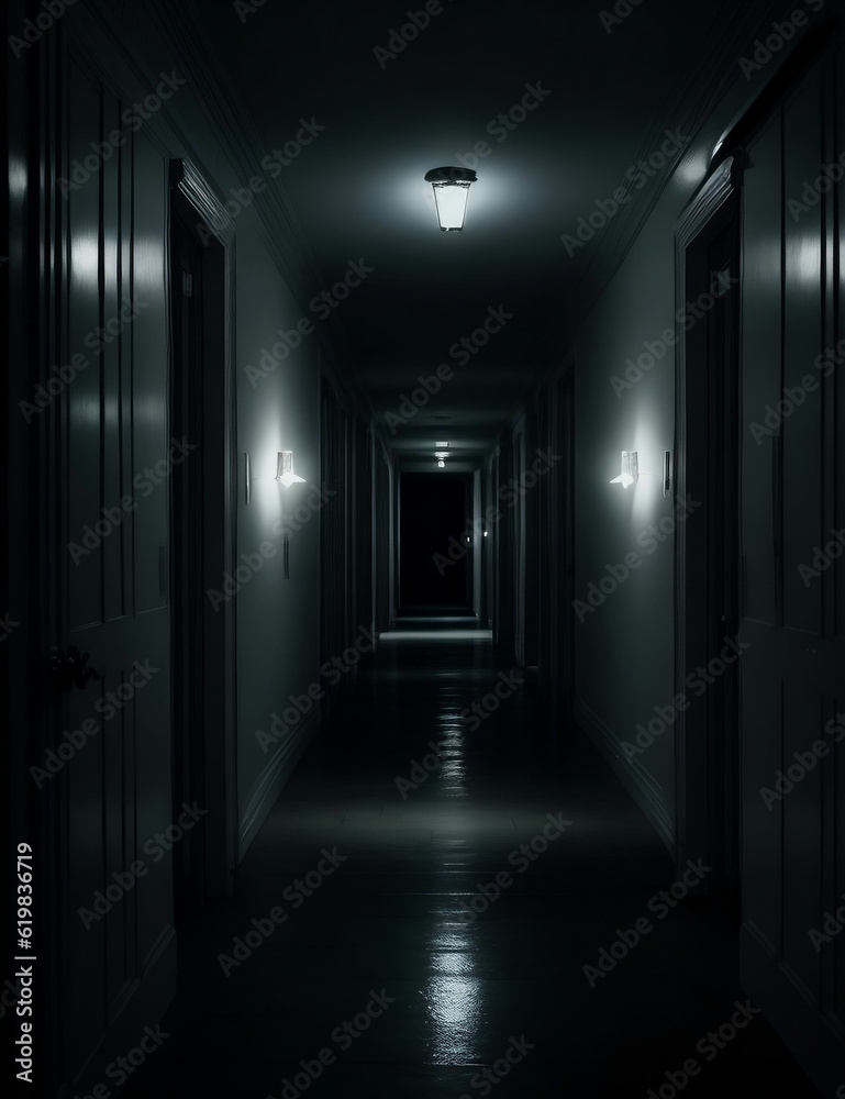 corridor in a room dark side