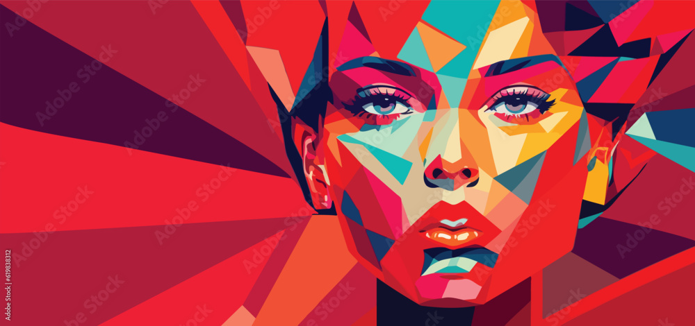 Colorful Female Aesthetic Background Abstract Illustration