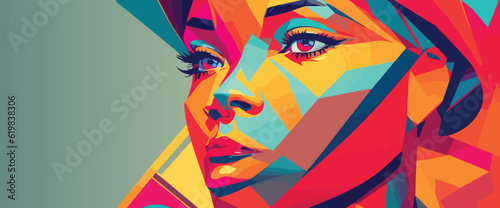 Colorful Female Aesthetic Background Abstract Illustration