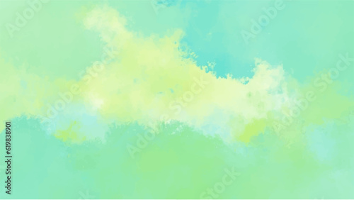 Green watercolor background for textures backgrounds and web banners design