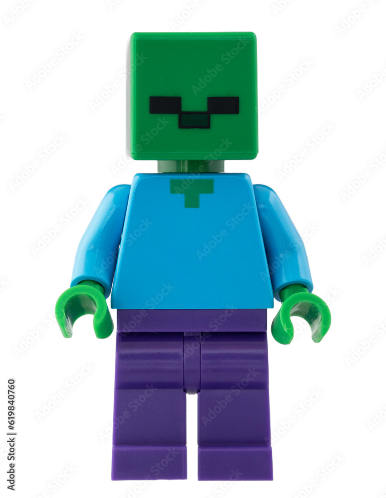 Fototapeta premium Dortmund - Deutschland 4. Juli 2023 Lego Minifigure Minecraft Zombie