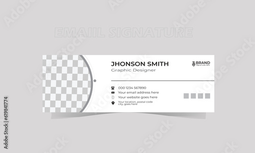 Creative business email signature template or email footer. Modern and abstract design with vector .