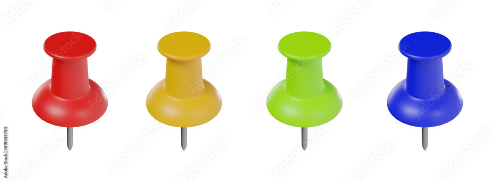 red pins 3d set for note,pushpin 3d rendering red pins 3d set for note,pushpin 3d rendering