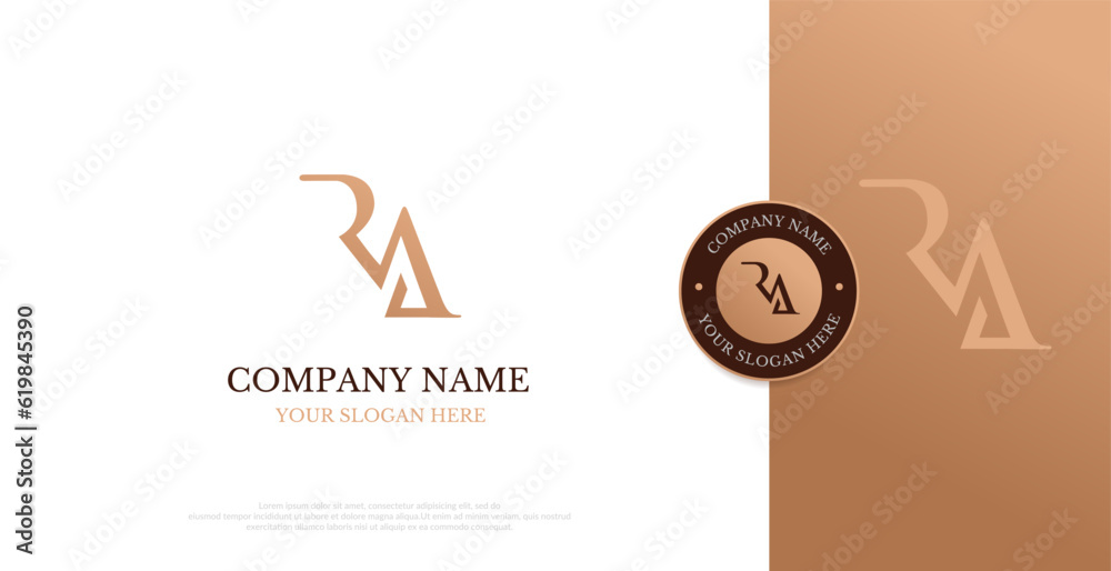 Initial RA Logo Design Vector 