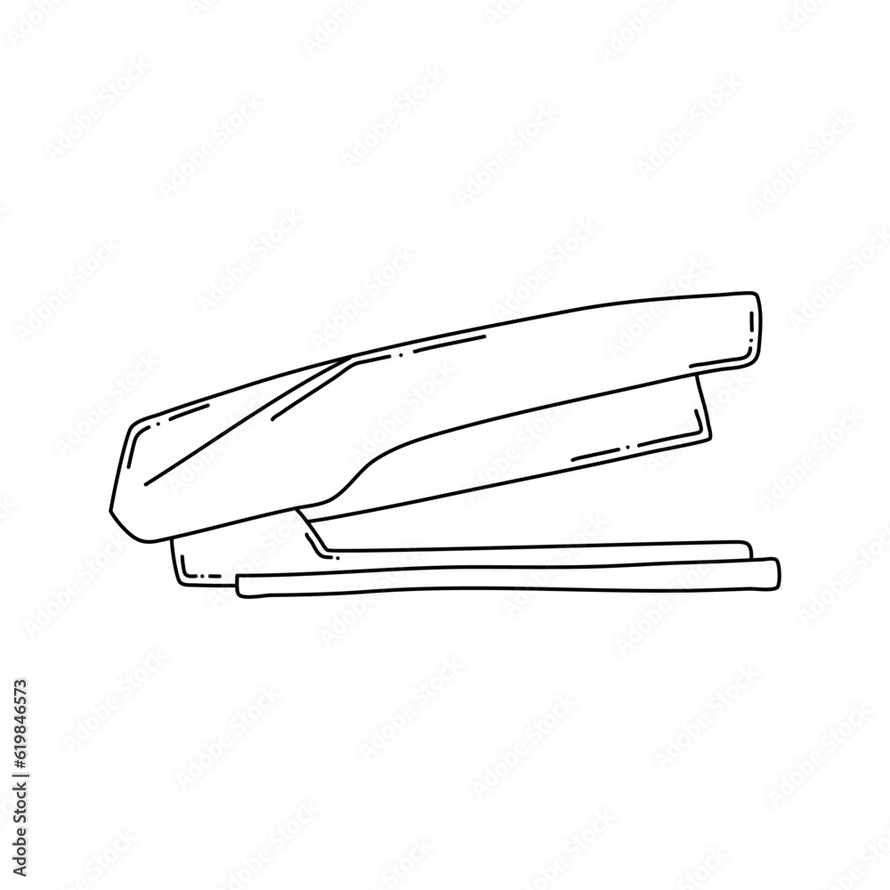 stapler in line art vector style, isolated on white background. stapler in line art vector style for coloring book. stapler in line art vector style, isolated on white background. stapler in line art vector style for coloring book.