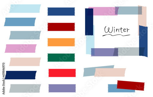 Murais de parede 冬配色のマスキングテープ　フレーム　MASKING TAPE in winter color scheme