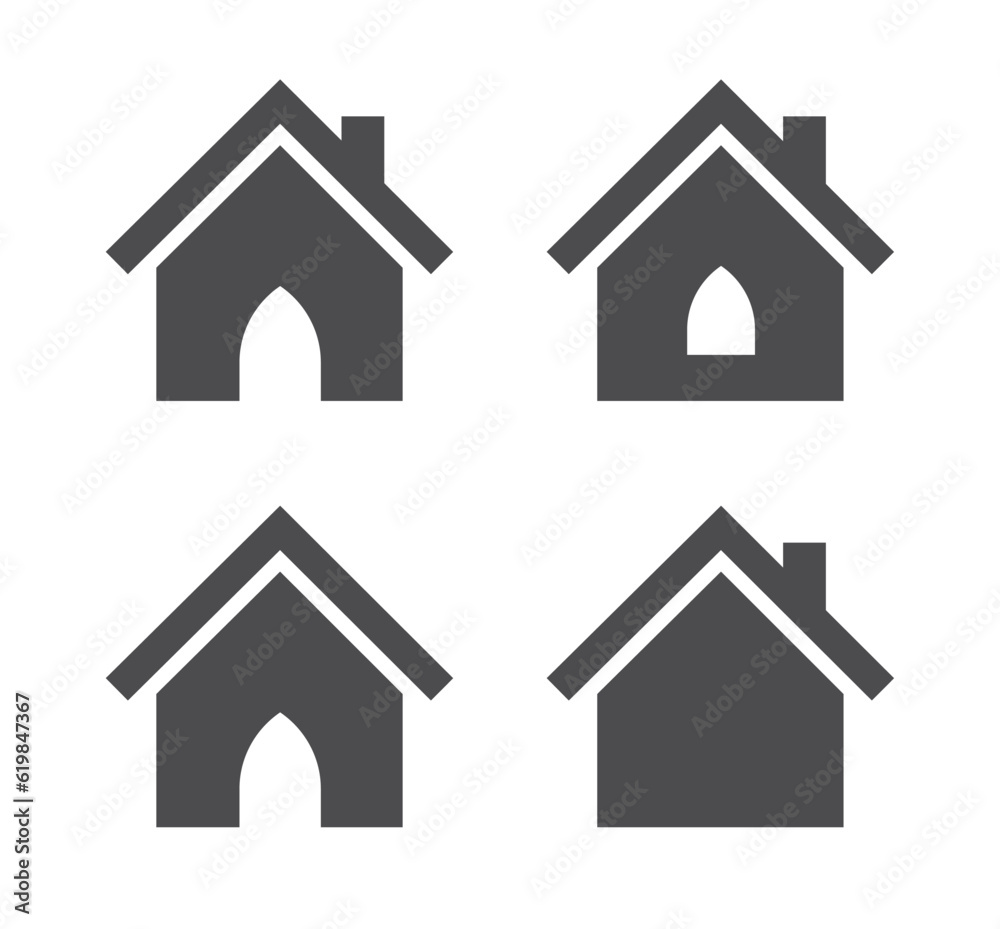 Home icon collection. Homepage symbol for website, House icons set. home symbols collection in flat style isolated. Real estate symbol. Vector illustration