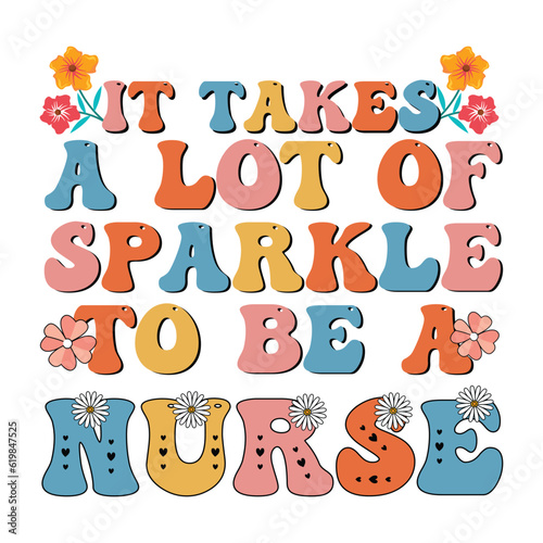 retro nurse sublimation t shirt design, groovy nurse design
