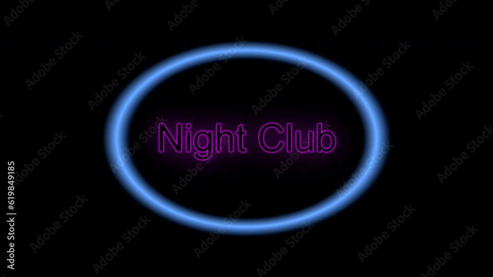Night Club, Written in Neon with Flicker Effect. Night Club, Written in Neon with Flicker Effect.