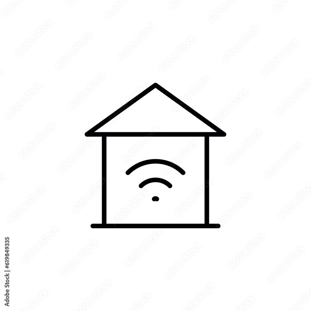 Smart Home icon design with white background stock illustration Smart Home icon design with white background stock illustration
