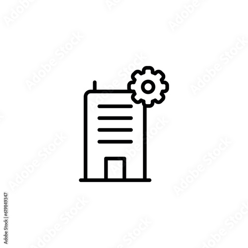 Building Management icon design with white background stock illustration