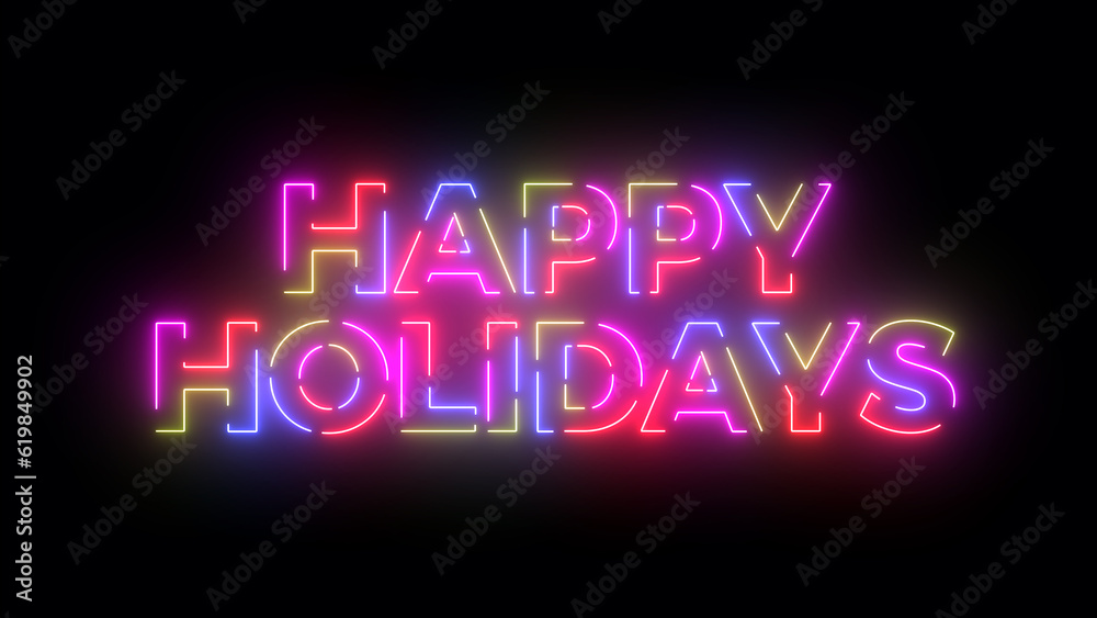 Obraz premium Happy holidays text. Laser vintage effect. Retrò style.