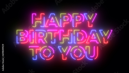 Happy birthday to you text. Laser vintage effect. Retrò style.