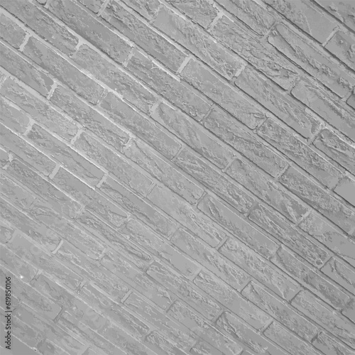 vector gray brick wall with diagonal direction. monochrome textured background