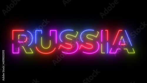 Russia text. Laser vintage effect. Retrò style.