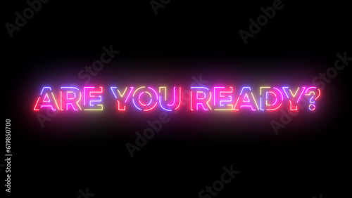 Are you ready text. Laser vintage effect. Retrò style.