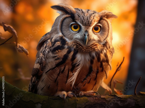 Great horned owl in the forest © Veniamin Kraskov
