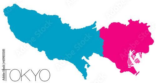 東京都の地図 23区 多摩地域 地域分け TOKIO map