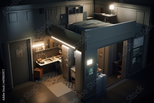 Panic room A secure fortified room designed. AI generated