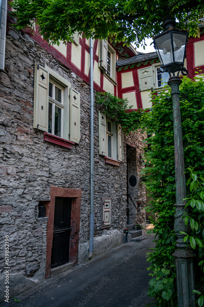 old street in germany with typical german houses