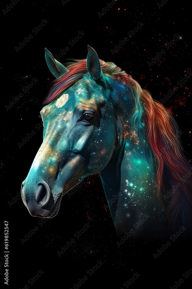 horse portrait in the style of optical illusion painting horse portrait in the style of optical illusion painting