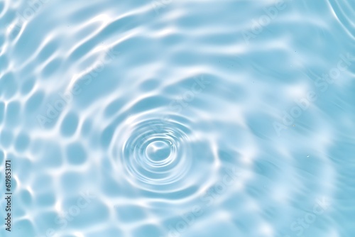 Elegant blue water backdrop, rippling waves, top view, exquisite texture for product staging, dynamic, refreshing, high-definition, Generative AI, Generative, KI