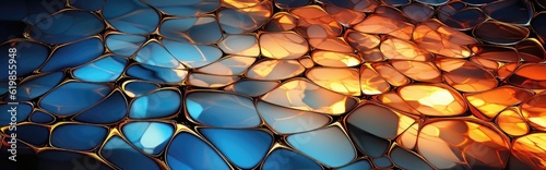 Abstract colorful gold glass pattern. Multicolor glass background.