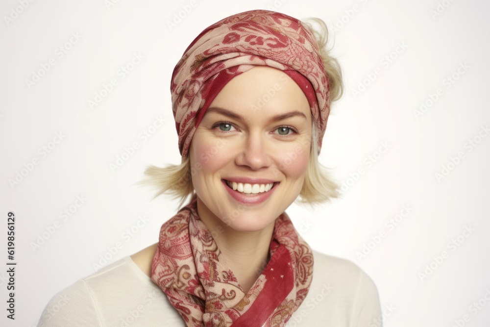 Portrait of a beautiful young woman with a scarf on her head Portrait of a beautiful young woman with a scarf on her head