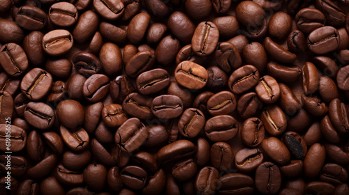 コーヒー豆でいっぱいの背景GenerativeAI